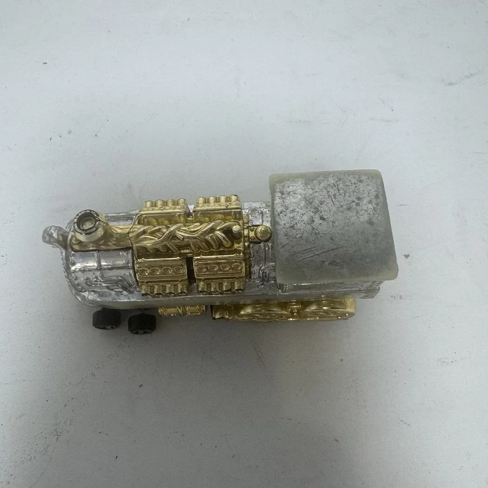 Vintage 1995 Mattel Hot Wheels Rail Rodder Train Engine 5 Gray and Gold Toy